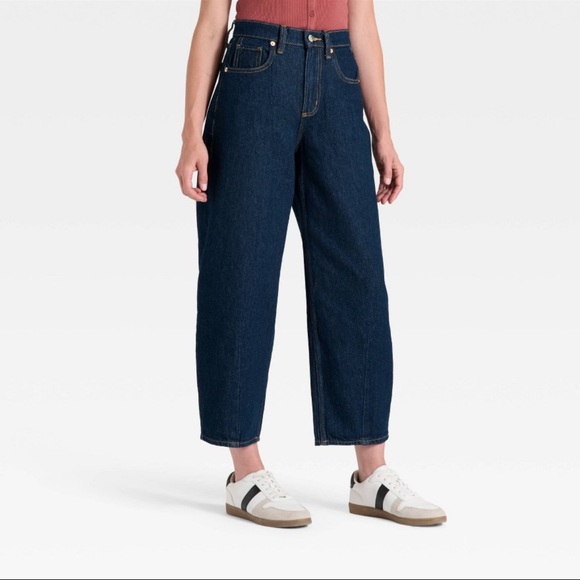 Universal Thread Denim - Universal Thread Women High-Rise Easy Barrel Ankle Jeans Dark Wash 0, 2 or 6S
